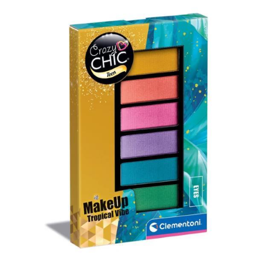 CLEMENTONI CRAZY CHIC TEEN TROPICAL VIBE TROUSSE OMBRETTI SET COSMETICI ANALLERGICI